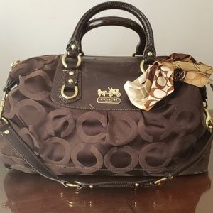 Coach Signature Sabrina Op Art Brown